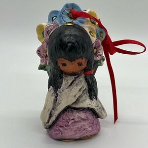 Vintage 1986 Goebel DeGrazia Native American Flower Girl Ornament Signed